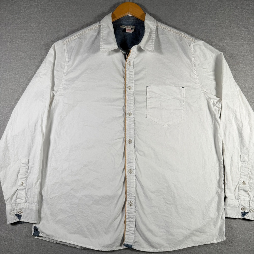 Carbon 2 Cobalt Mens White Cotton Button Down Shirt Style 133221 Large